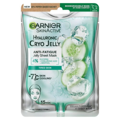 Garnier Anti Fatigue Hyaluronic Acid & Icy Cucumber Cryo Jelly Eye Patches